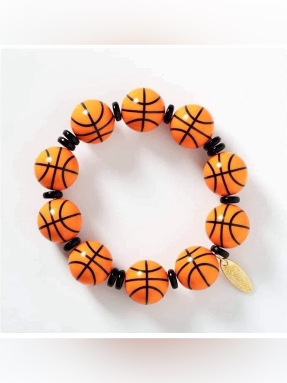Plunder Design Fashion Jewelry Got Game Basketball Elastic Bracelet NWOT - Picture 2 of 7